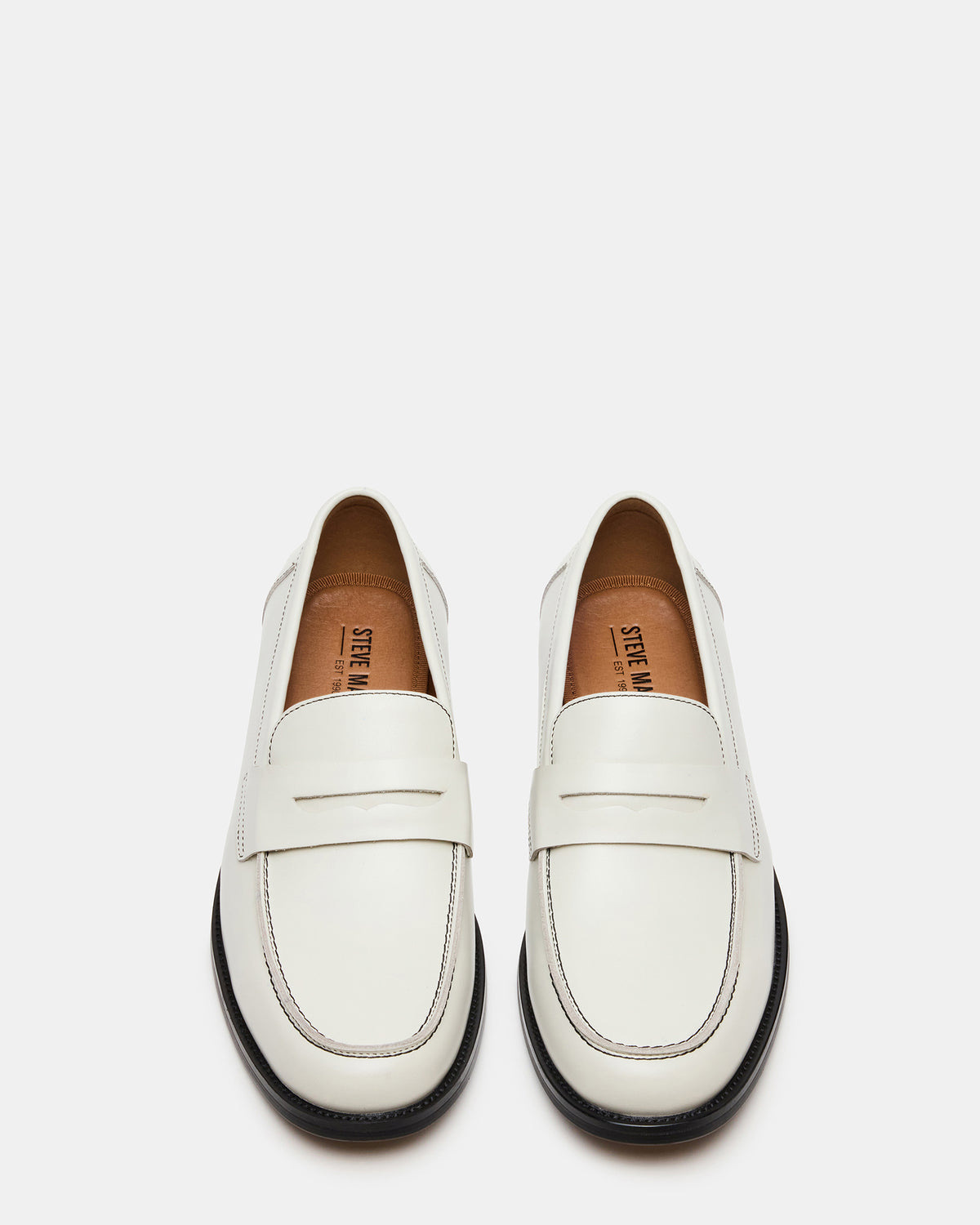 NATAN White Leather Slip-On Dress Men's Loafer - Steve Madden
