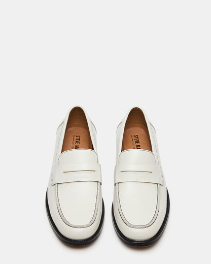 NATAN White Leather Slip-On Dress Men's Loafer - Steve Madden