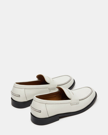 NATAN White Leather Slip-On Dress Men's Loafer - Steve Madden
