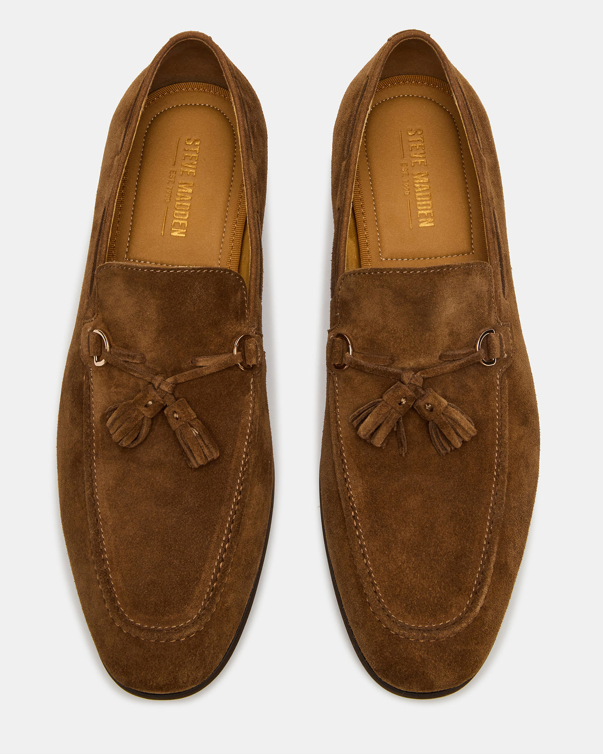 LOGAN Cognac Suede Tassel Slip-On Men's Loafer - Steve Madden