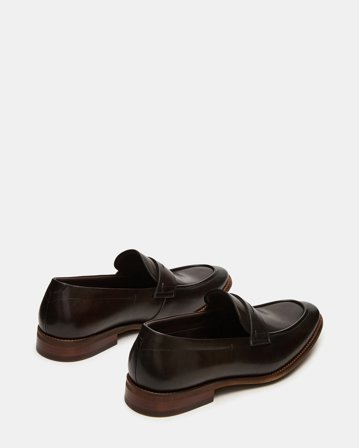 LIGHTNING Brown Leather Round-Toe Slip-On Men's Loafer - Steve Madden