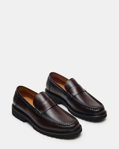 BRODIE Brown Slip-On Lug Men's Loafer - Steve Madden