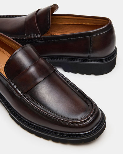 BRODIE Brown Slip-On Lug Men's Loafer - Steve Madden