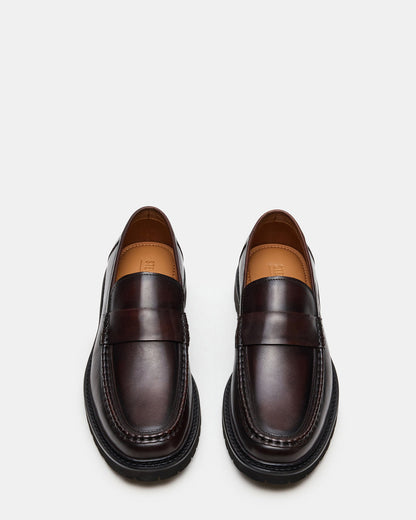 BRODIE Brown Slip-On Lug Men's Loafer - Steve Madden