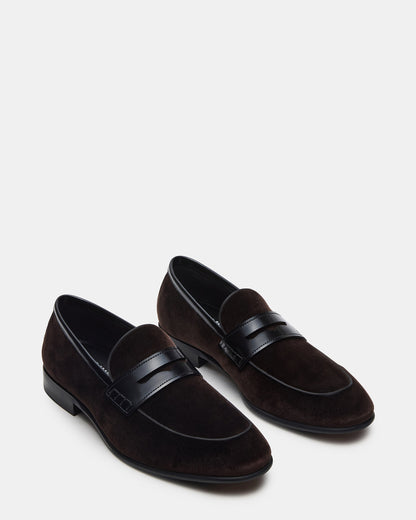 YARDLY Brown Velvet Slip-On Men's Dress Loafer - Steve Madden