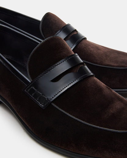 YARDLY Brown Velvet Slip-On Men's Dress Loafer - Steve Madden