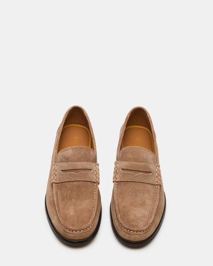HUCKLE Taupe Suede Slip-On Men's Loafer - Steve Madden