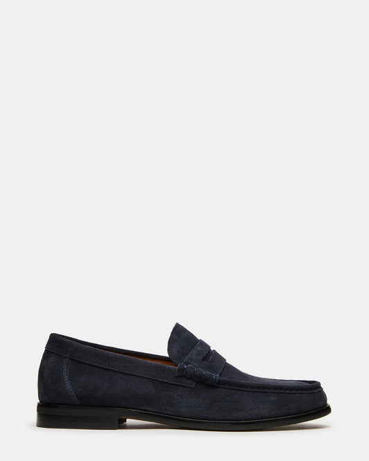 HUCKLE Navy Suede Slip-On Men's Loafer - Steve Madden