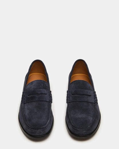 HUCKLE Navy Suede Slip-On Men's Loafer - Steve Madden