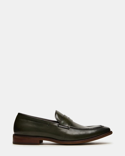 LIGHTNING Dark Green Round-Toe Slip-On Men's Loafer - Steve Madden