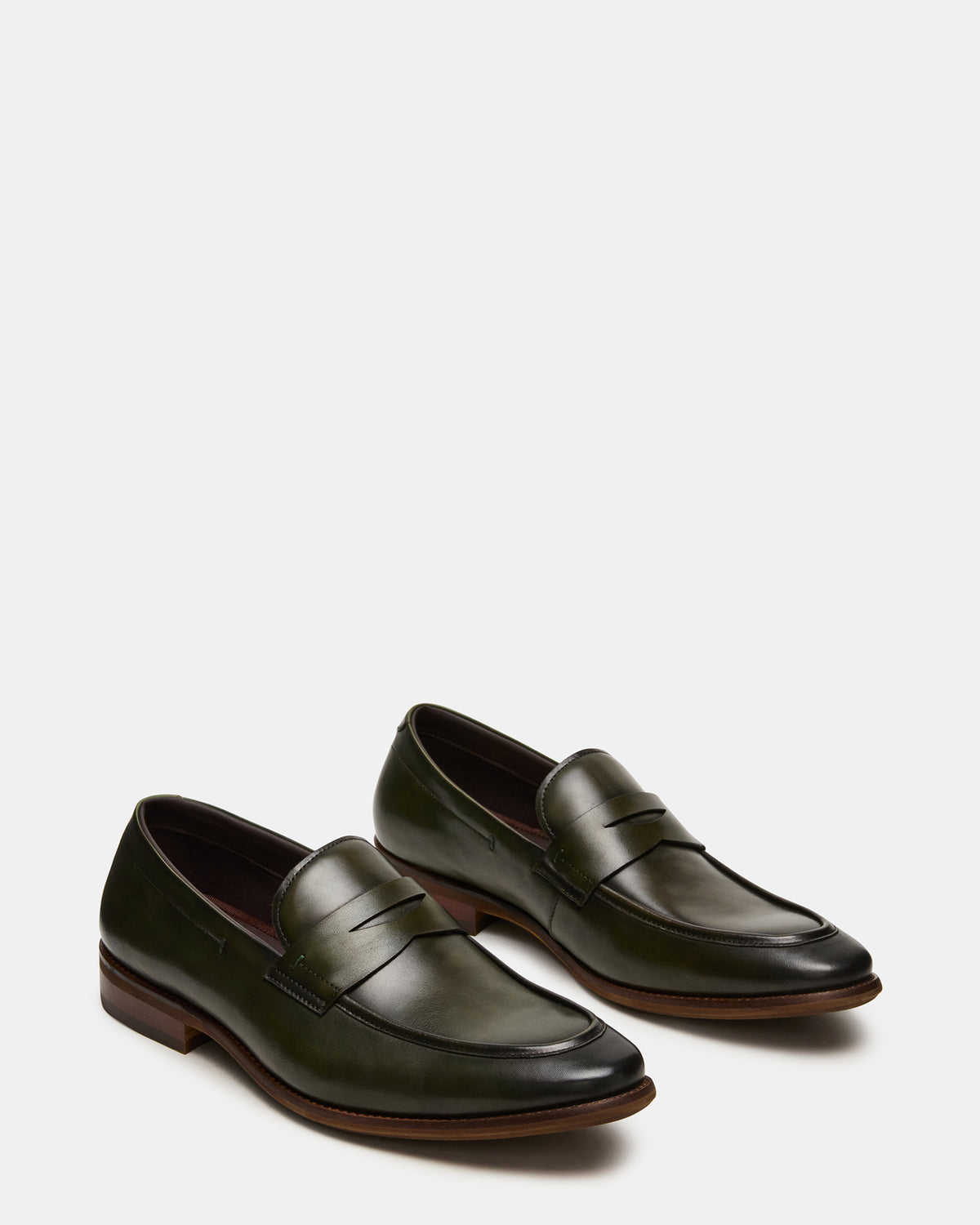 LIGHTNING Dark Green Round-Toe Slip-On Men's Loafer - Steve Madden