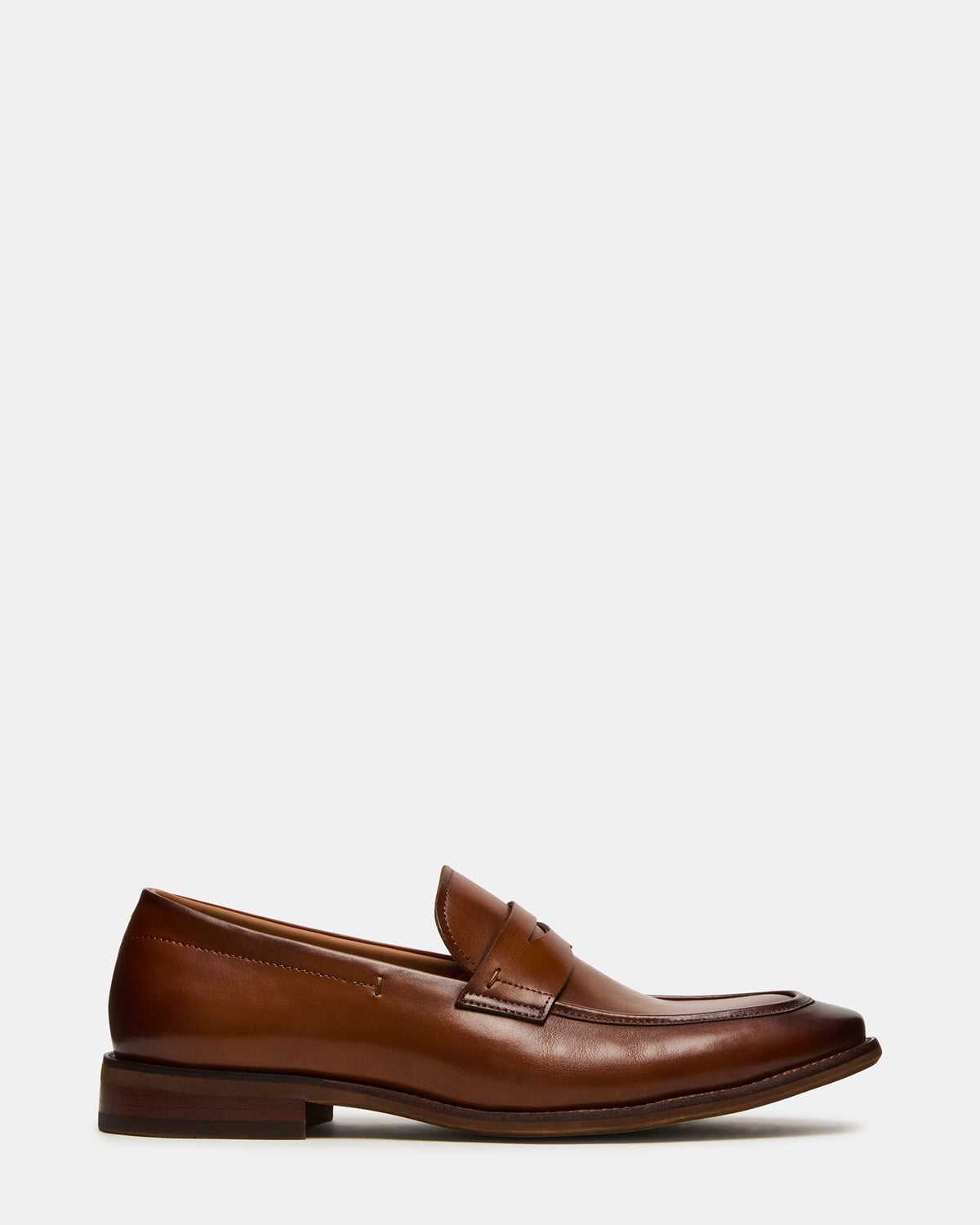 LIGHTNING Tan Leather Round-Toe Slip-On Men's Loafer - Steve Madden