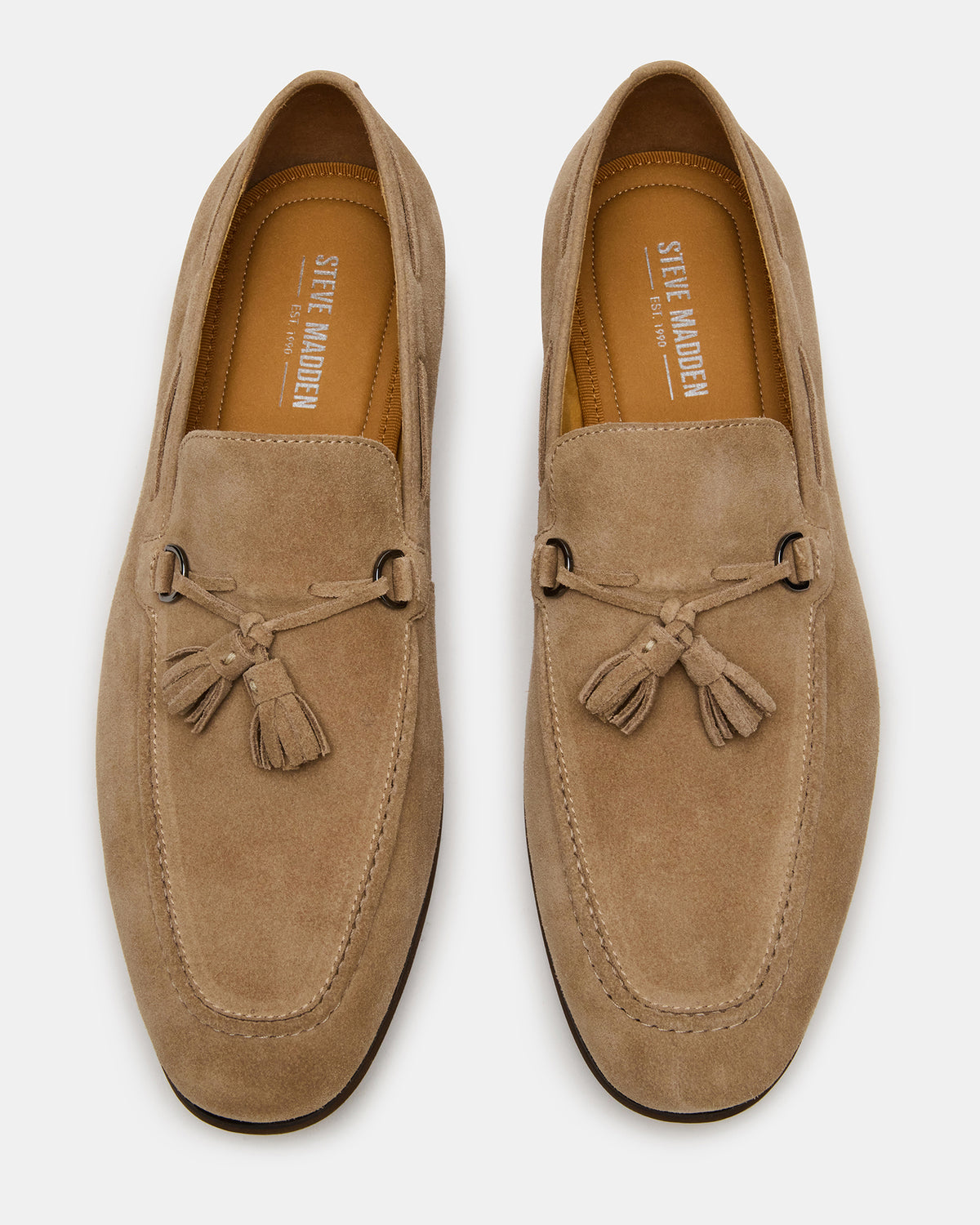 LOGAN Taupe Suede Tassel Slip-On Men's Loafer - Steve Madden