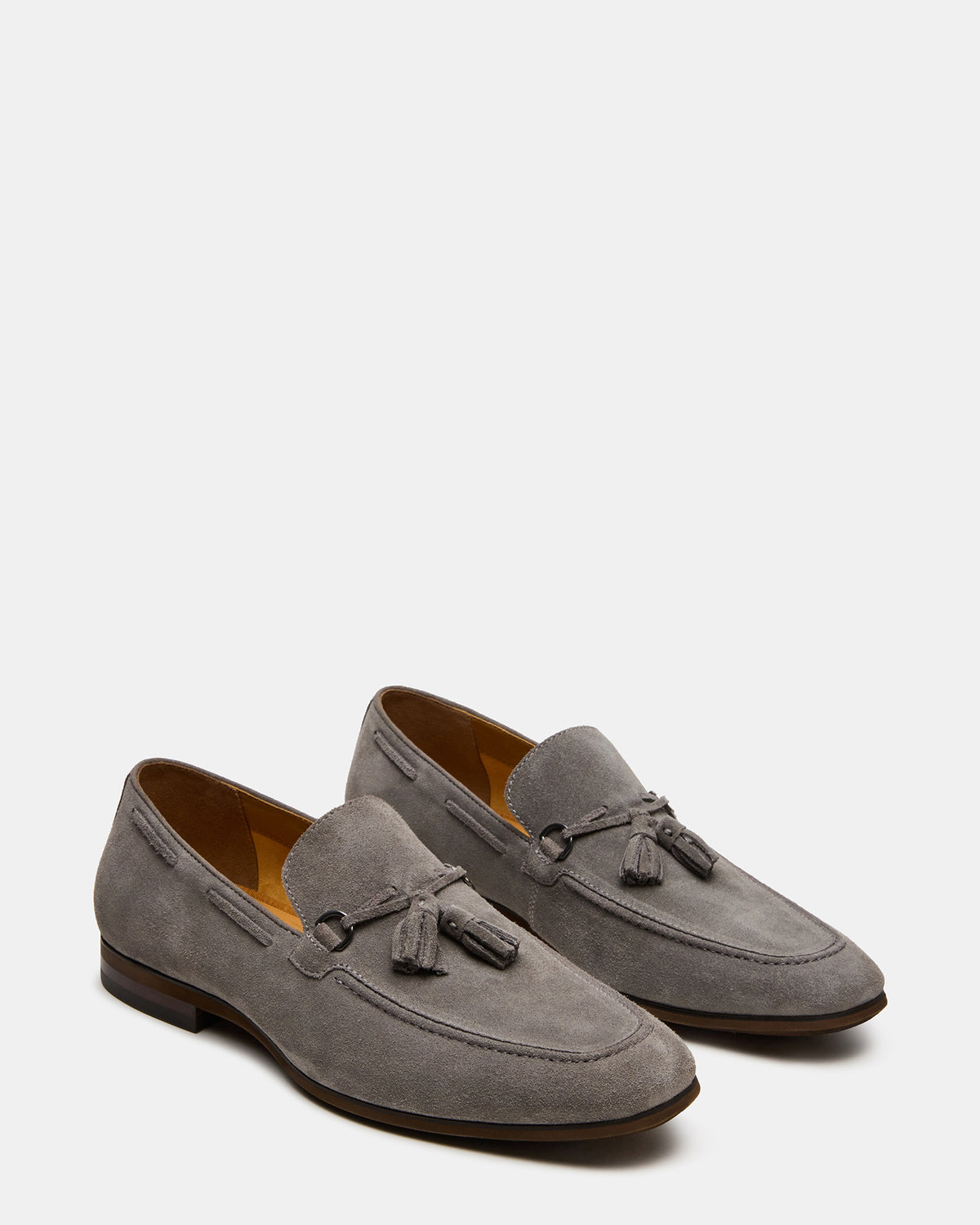 LOGAN Light Grey Suede Tassel Slip-On Men's Loafer - Steve Madden