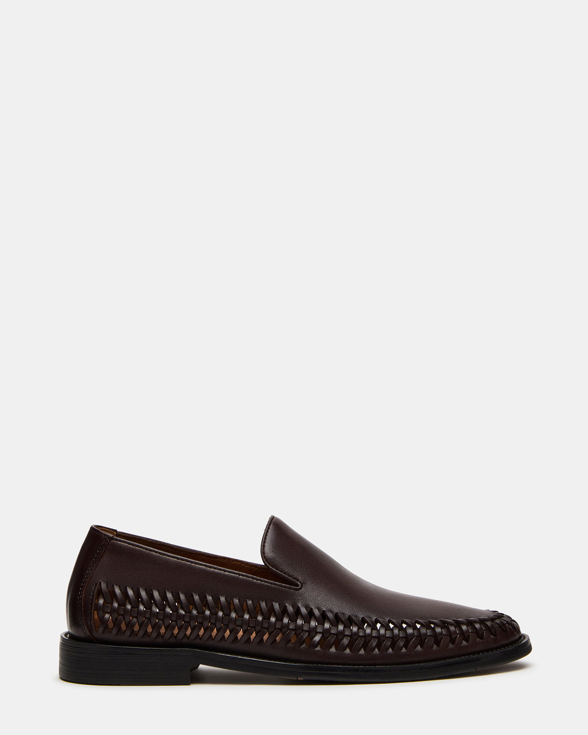 NAPOLI Brown Leather Slip-On Woven Men's Loafer - Steve Madden