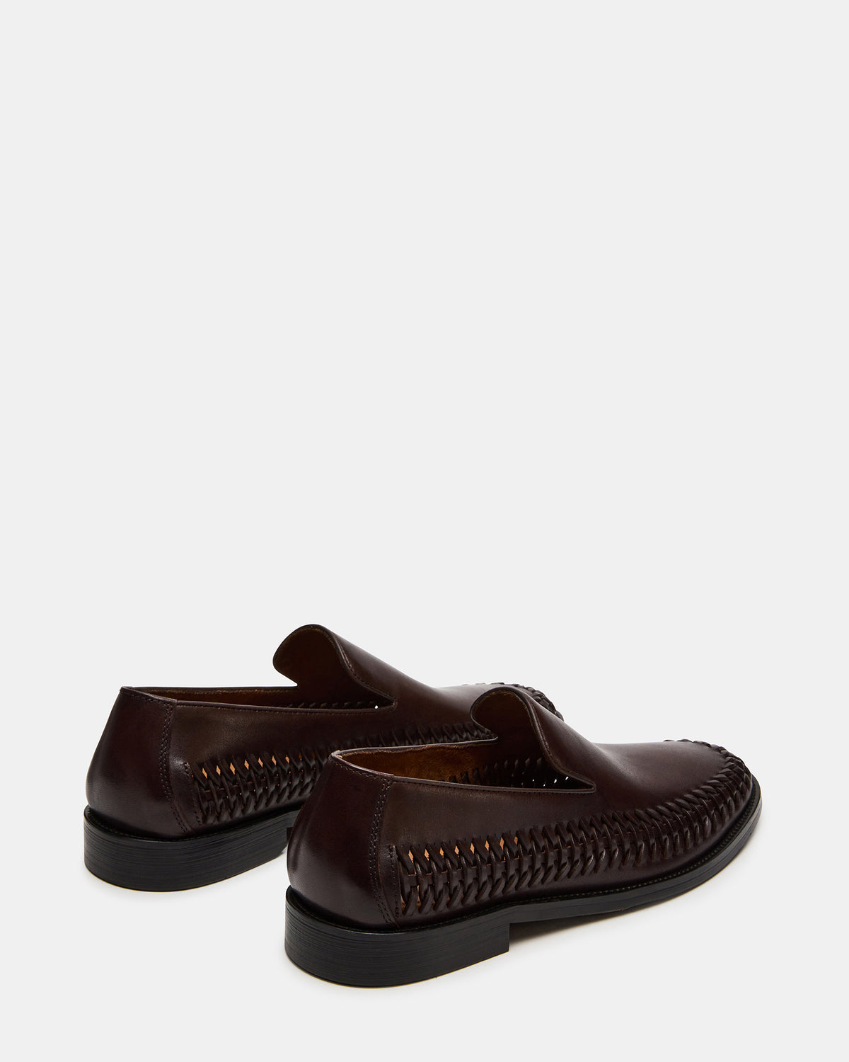 NAPOLI Brown Leather Slip-On Woven Men's Loafer - Steve Madden