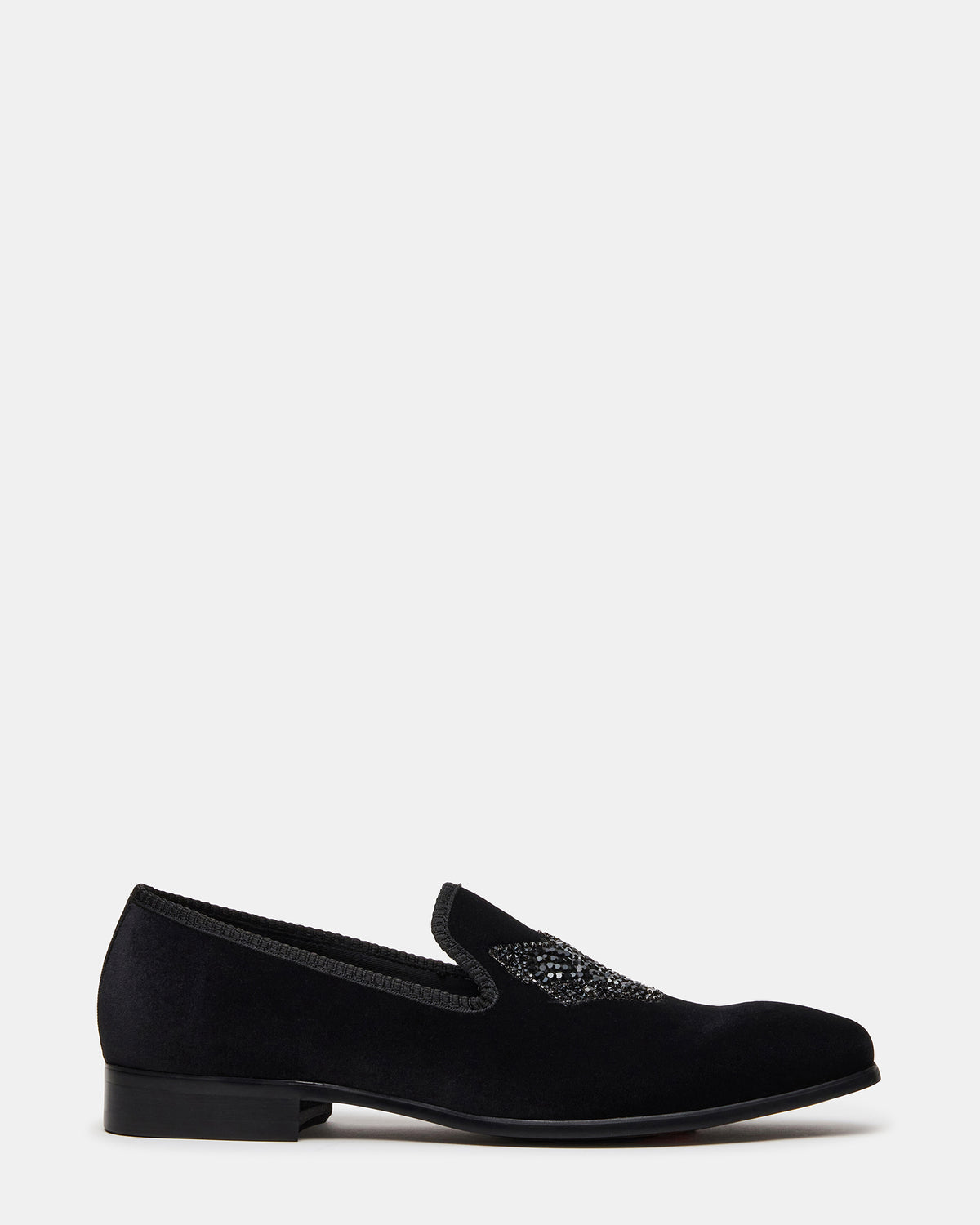 FINN Black Velvet Rhinestone Fox Head Design Slip-On Men's Loafer - Steve Madden