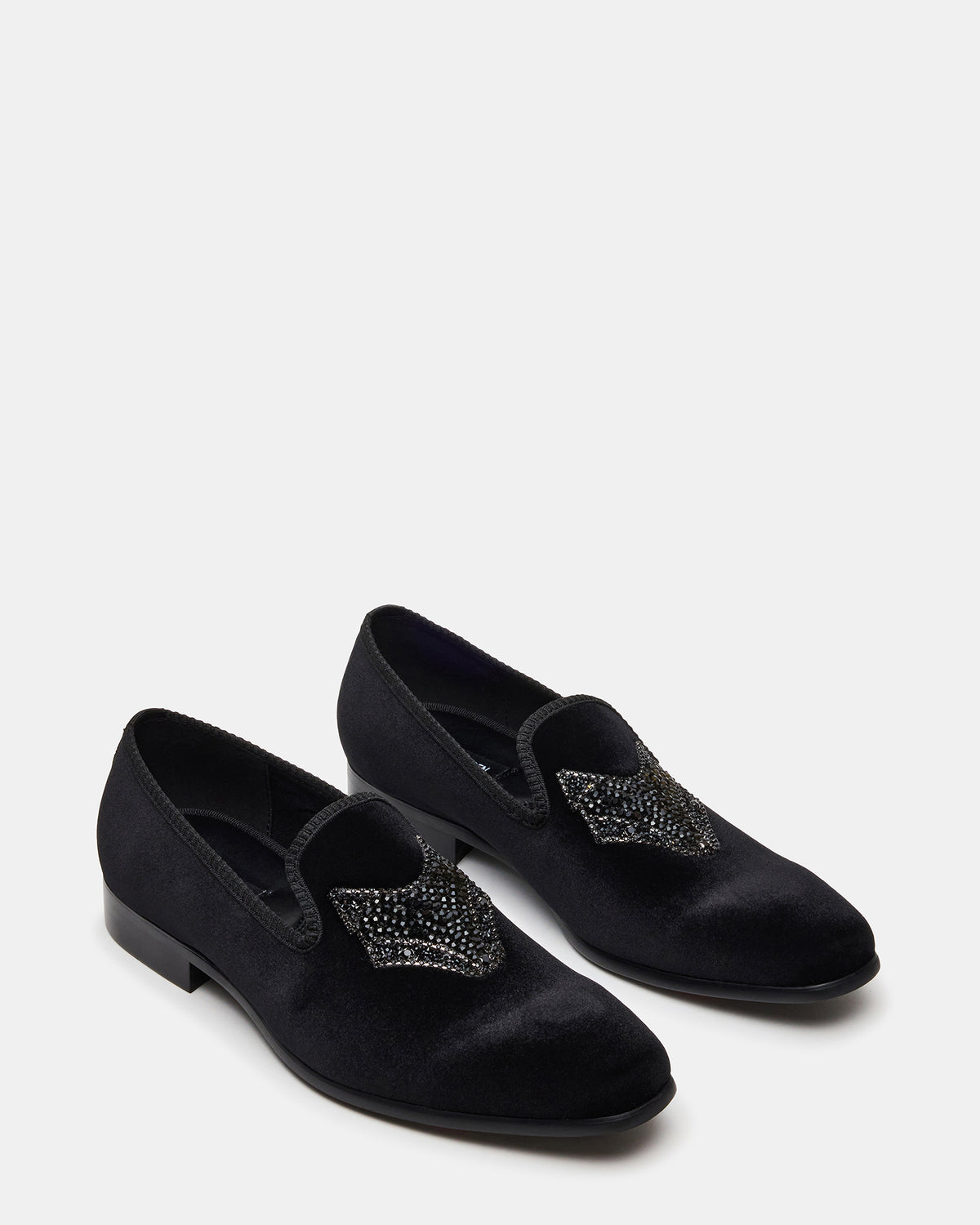 FINN Black Velvet Rhinestone Fox Head Design Slip-On Men's Loafer - Steve Madden