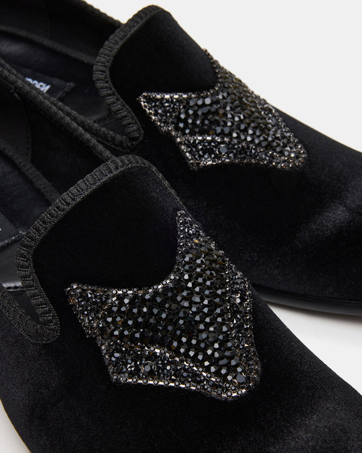 FINN Black Velvet Rhinestone Fox Head Design Slip-On Men's Loafer - Steve Madden