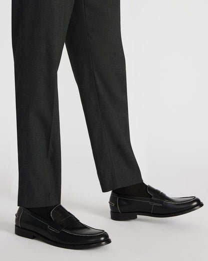 NATAN Black Leather Slip-On Dress Loafer | Men's Loafers - Steve Madden