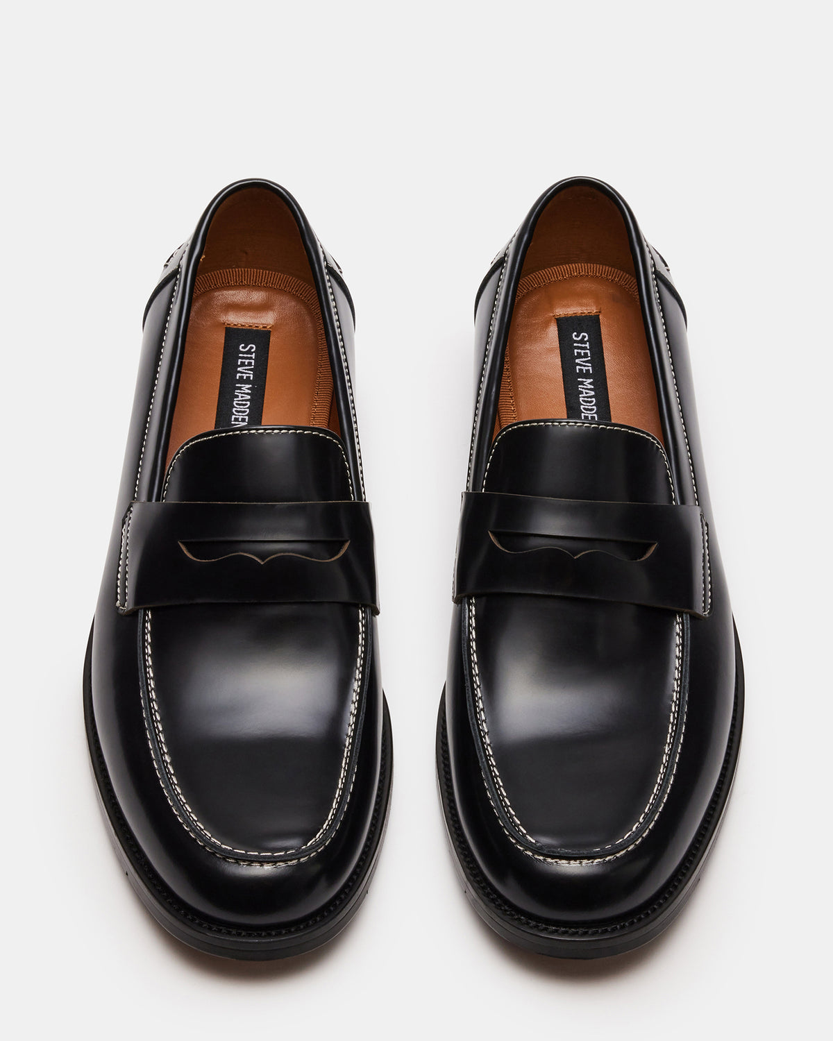 NATAN Black Leather Slip-On Dress Loafer | Men's Loafers - Steve Madden