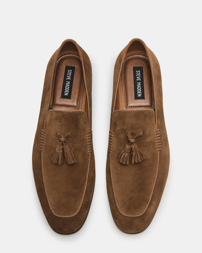 ONDRE Tan Suede Tassel Slip-On Men's Loafer - Steve Madden