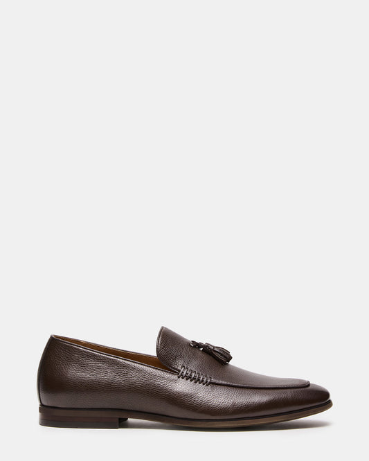 ONDRE Brown Leather Tassel Slip-On Men's Loafer - Steve Madden