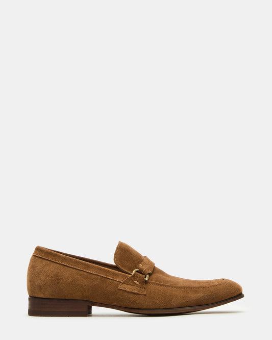 HEROLF Tobacco Suede Square-Toe Slip-On Men's Loafer - Steve Madden