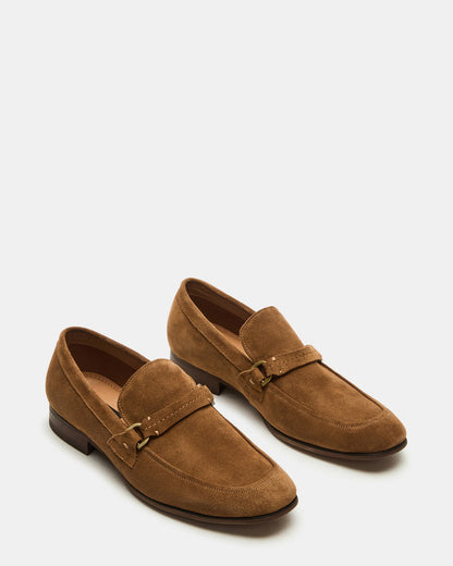 HEROLF Tobacco Suede Square-Toe Slip-On Men's Loafer - Steve Madden