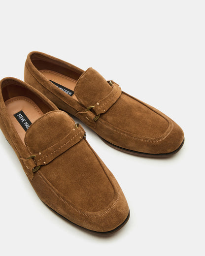 HEROLF Tobacco Suede Square-Toe Slip-On Men's Loafer - Steve Madden