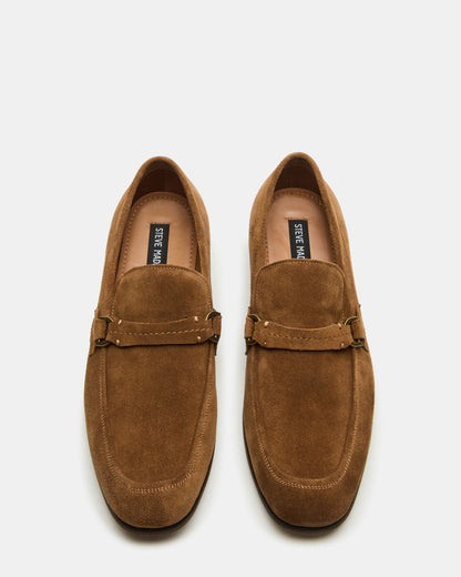 HEROLF Tobacco Suede Square-Toe Slip-On Men's Loafer - Steve Madden