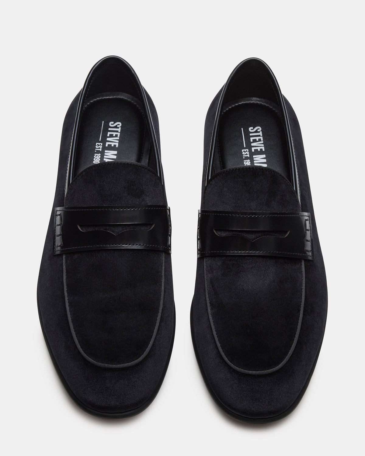 YARDLY Black Velvet Slip-On Men's Dress Loafer - Steve Madden