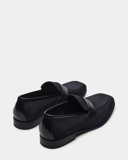 YARDLY Black Velvet Slip-On Men's Dress Loafer - Steve Madden