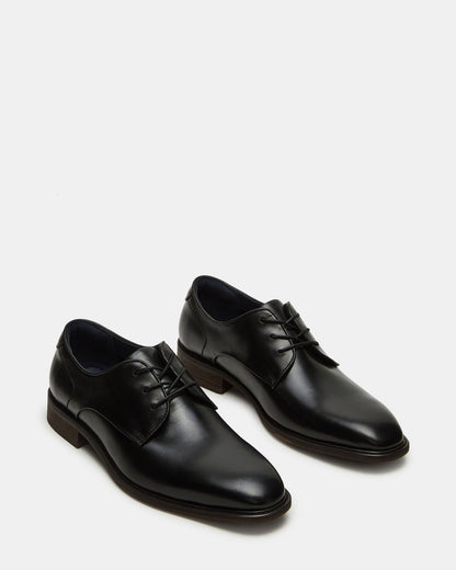 LELAND Black Leather Lace-Up Men's Dress Shoe - Steve Madden