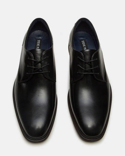 LELAND Black Leather Lace-Up Men's Dress Shoe - Steve Madden