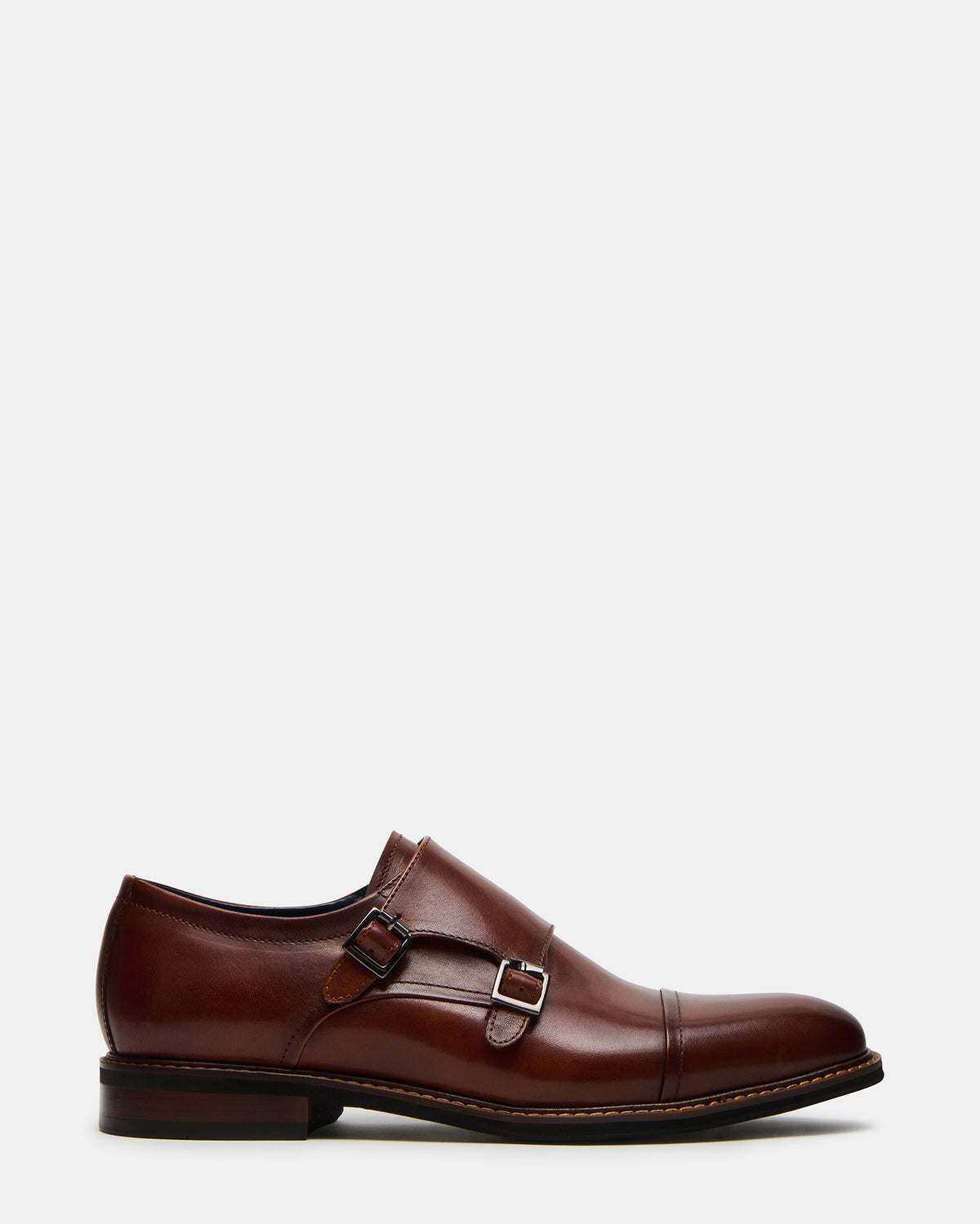 HARAN Tan Leather Men's Buckle Strap Dress Shoe - Steve Madden