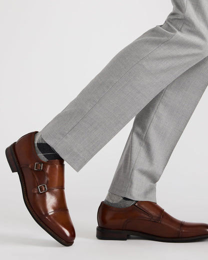 HARAN Tan Leather Men's Buckle Strap Dress Shoe - Steve Madden