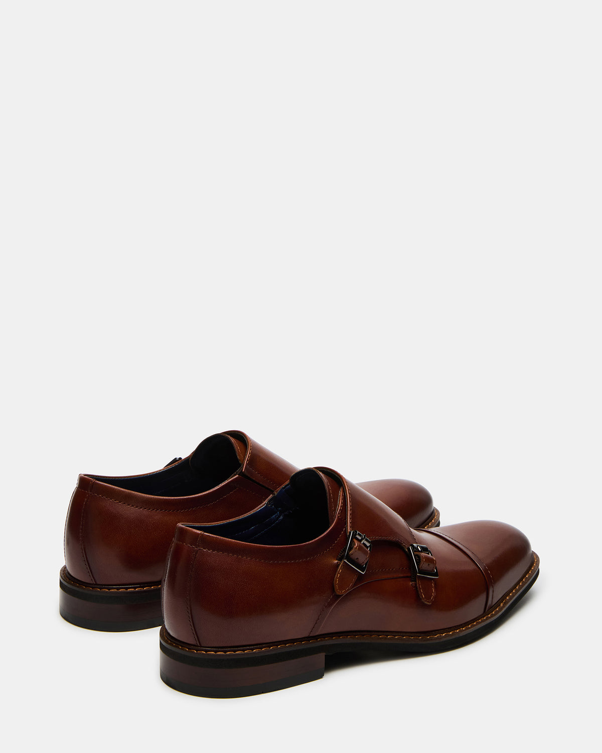 HARAN Tan Leather Men's Buckle Strap Dress Shoe - Steve Madden