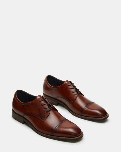 HASEN Tan Leather Men's Lace-Up Dress Shoe - Steve Madden
