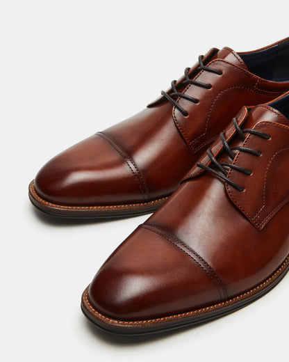 HASEN Tan Leather Men's Lace-Up Dress Shoe - Steve Madden
