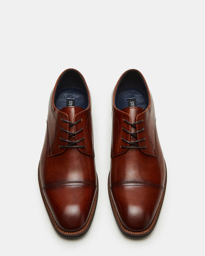 HASEN Tan Leather Men's Lace-Up Dress Shoe - Steve Madden