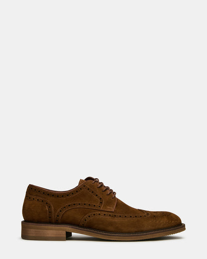 ESTEBAN Cognac Lace-Up Perforated Oxford Men's Dress Shoe - Steve Madden