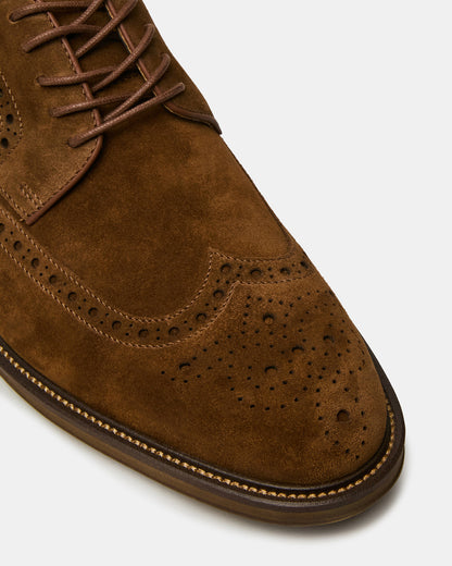 ESTEBAN Cognac Lace-Up Perforated Oxford Men's Dress Shoe - Steve Madden