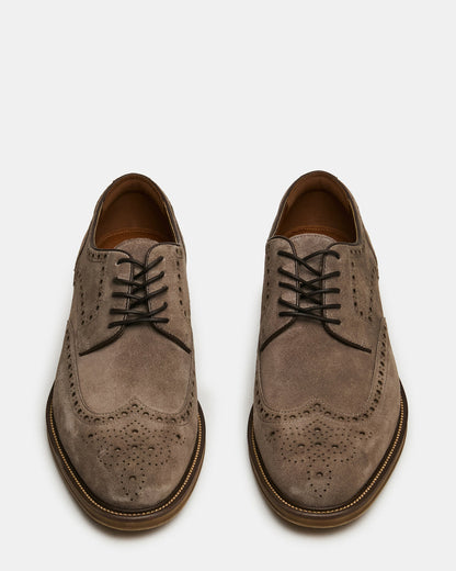 ESTEBAN Grey Lace-Up Perforated Oxford Men's Dress Shoe - Steve Madden