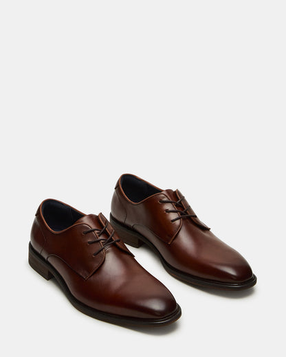 LELAND Tan Leather Lace-Up Men's Dress Shoe - Steve Madden
