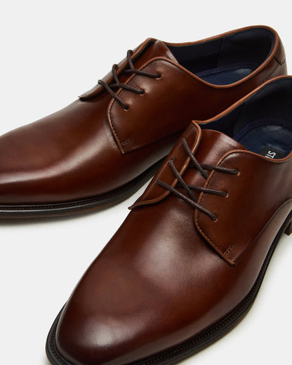 LELAND Tan Leather Lace-Up Men's Dress Shoe - Steve Madden
