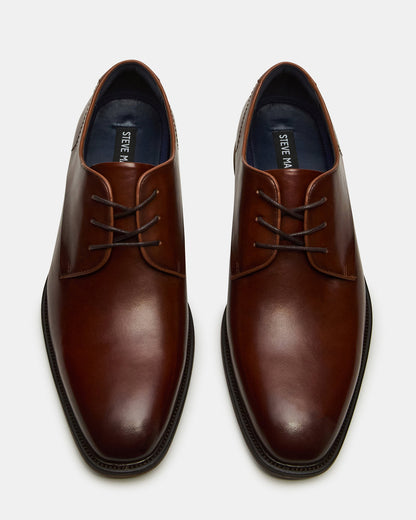 LELAND Tan Leather Lace-Up Men's Dress Shoe - Steve Madden