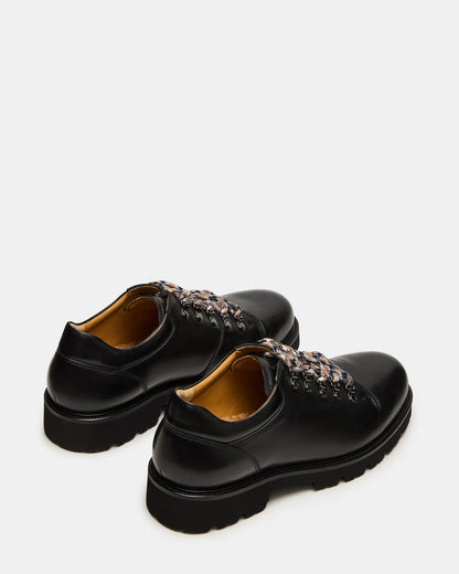 TURBO Black Leather Lace-Up Dress Shoe - Steve Madden