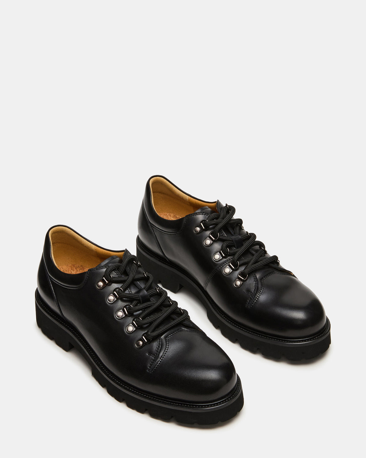 TURBO Black Leather Lace-Up Dress Shoe - Steve Madden