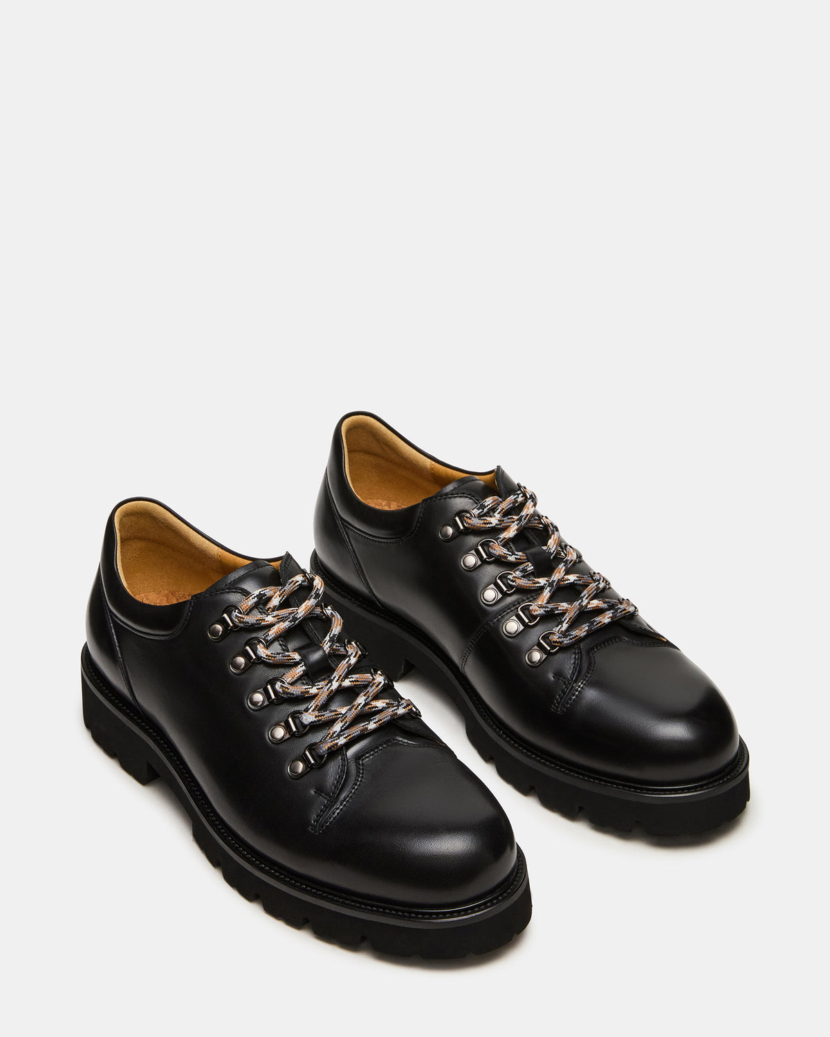 TURBO Black Leather Lace-Up Dress Shoe - Steve Madden